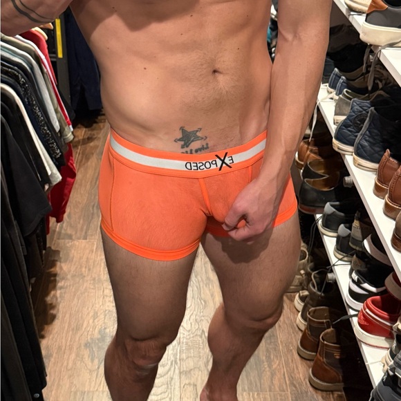 Cheap Undies Other - Bright Orange Mesh Boxer Briefs with pouch